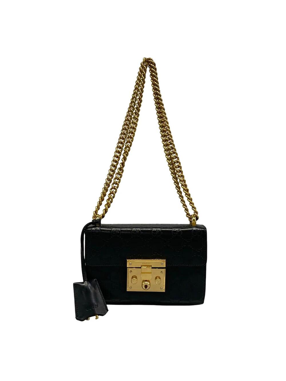 Gucci Shima Padlock Black Leather #372667G82B